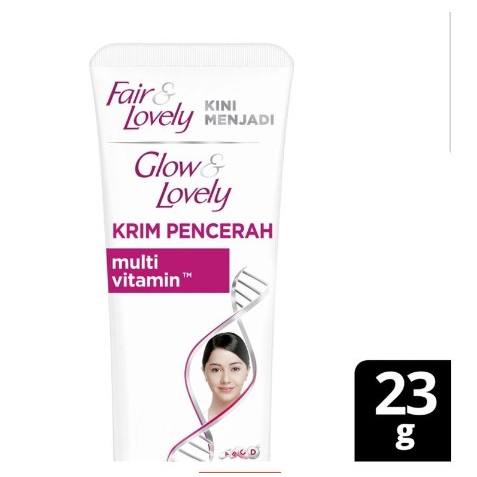 Glow & Lovely Cream 23gr (Fair & Lovely) Brightening Cream fair and lovely Krim Pelembab Wajah / fai