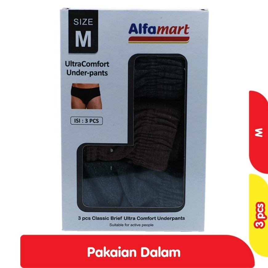 Alfamart / Scorlines Underpants Celana Dalam Pria Classic Brief M 3 pcs