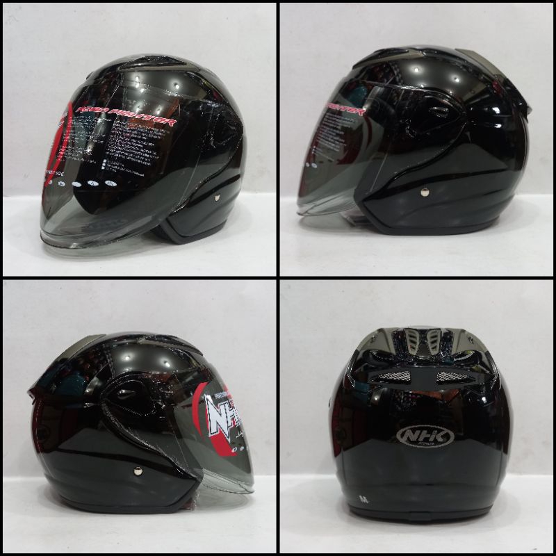 HELM NHK R6 HITAM GLOSSY HALFACE