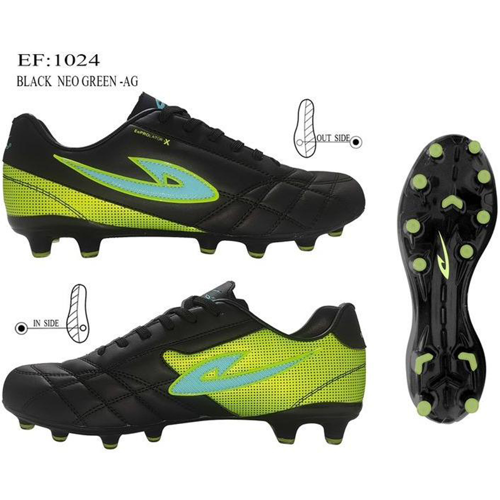 Sepatu Sepak Bola Eepro EF1024-AG (BLACK NEO GREEN) TERBARU 