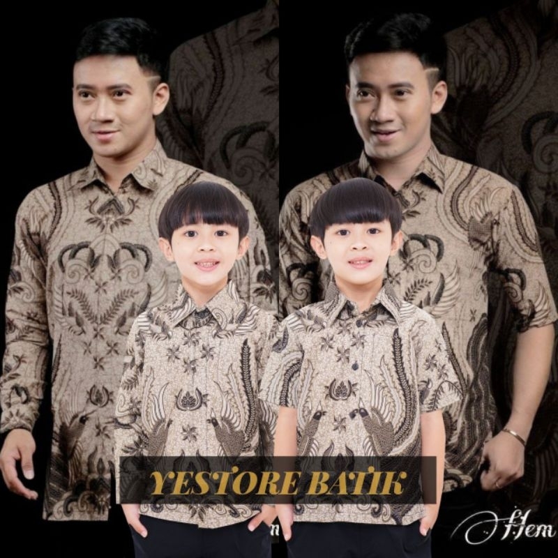 COD - Batik couple ayah anak laki-laki kekinian motif ironman mocca - Bisa pisah.