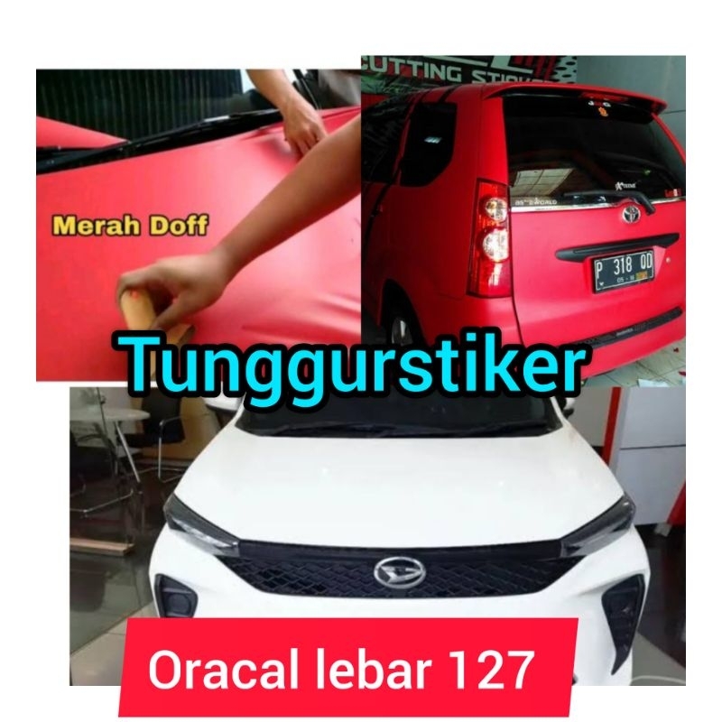 skotlet/wraping mobil oracal lebar 127 putih DOFF DAN GLOSY MERAH DOFF DAN MERAH GLOSY