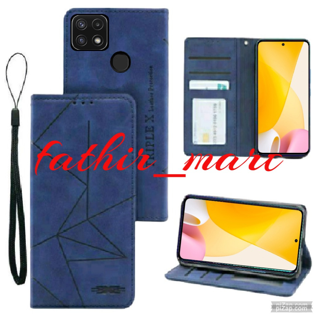CASE REALME C21 - REALME C21Y CASE DOMPET MOTIF CASE Magnet Flip Leather Cover Leather Magnet
