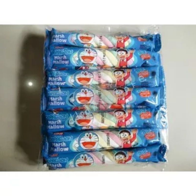 

MARSMELLOW DORAEMON ISI 20 PCS / CEMILAN ANAK / MURAH / ENAK / PERMEN KAPAS