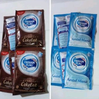 

susu kental Manis Frisian Flag 1renceng/6 sachet