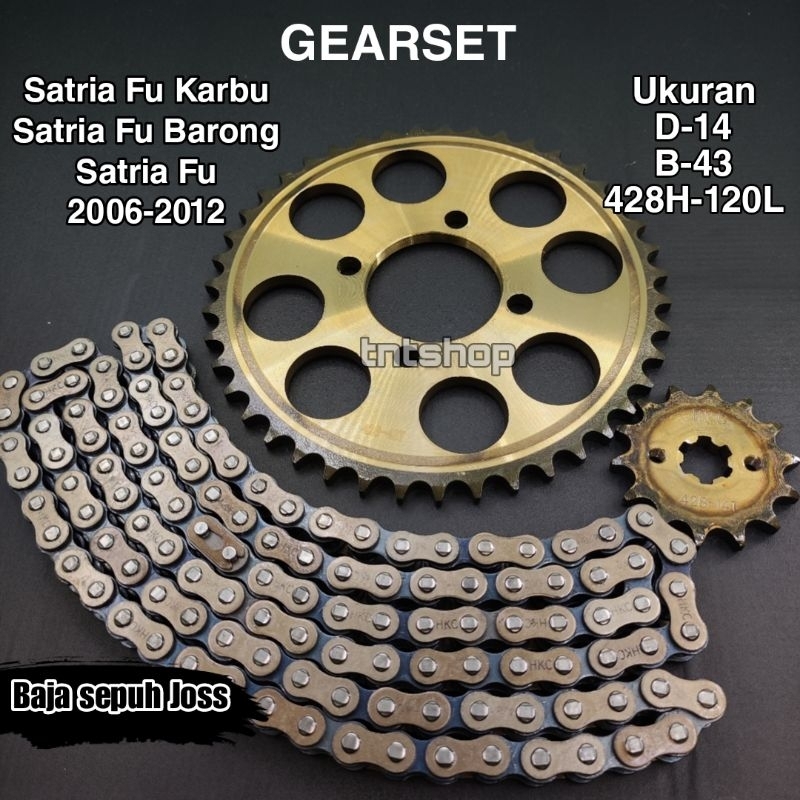 Gear Gir set satria Fu karbu barong 2006 - 2012 baja sepuh Joss gear gir ger gigi tarik model sss