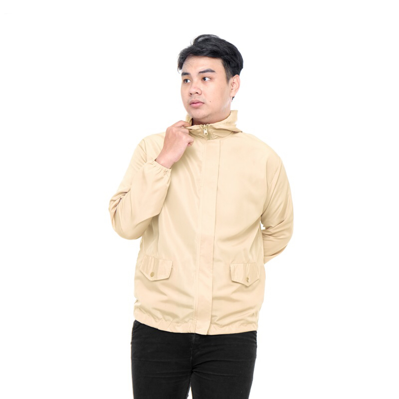 JAKET ZIPPER PARASUT MURAH PRIA WANITA POLOS OLAHRAGA LARI RUNNING SEPEDA MOTOR HIKING RESLETING SAK