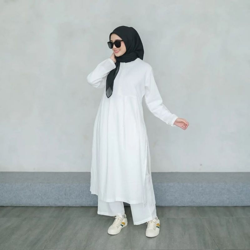 baju setelan wanita Tunik Kinara Terbaru kekinian mewah casual elegan