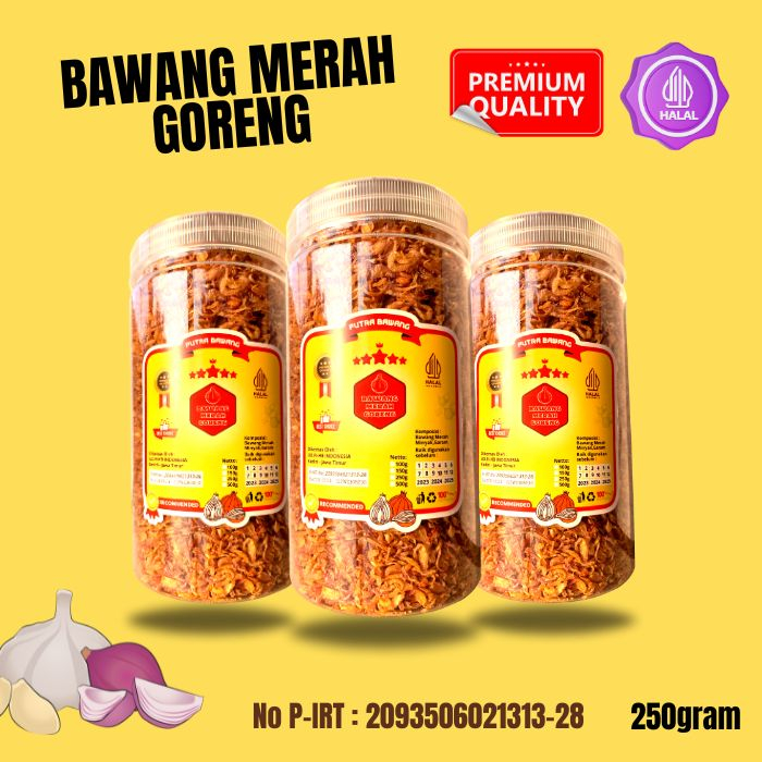

Bawang Goreng Premium Tanpa Tepung 250 gram by Putra Bawang Kediri