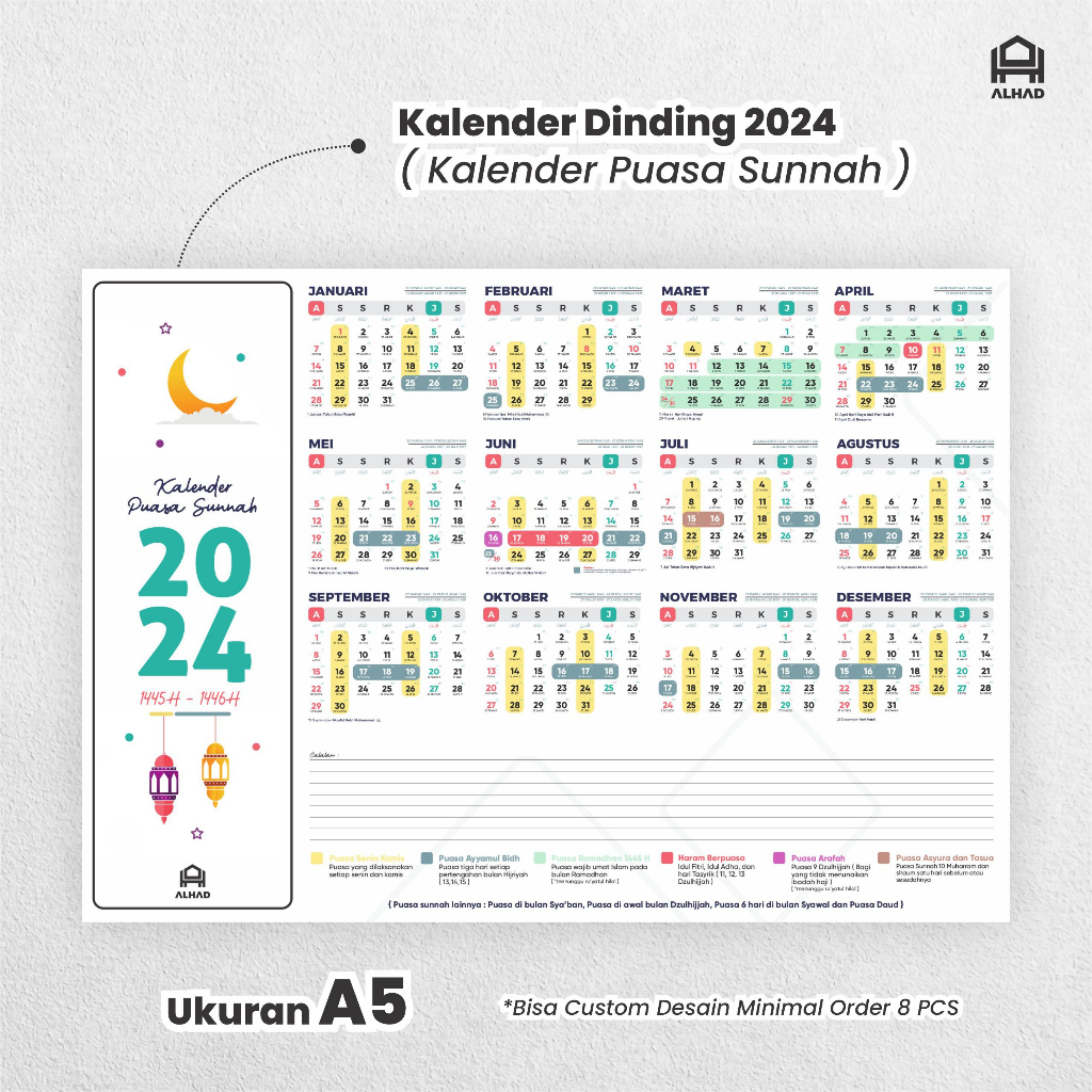 

Kalender Dinding 2024 I Ukuran A5 I Kalender Puasa I Bisa Custom I c.02