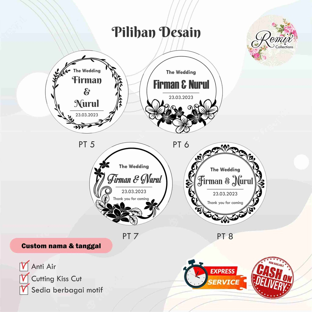 

STIKER TRANSPARAN WEDDING BULAT LABEL SOUVENIR PERNIKAHAN LAMARAN WATERPROOF ANTI AIR DFG