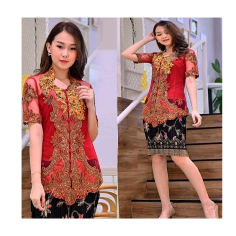 Setelan kebaya pendek jumbo / setelan kebaya jumbo / satu set kebaya jumbo / kebaya pendek jumbo