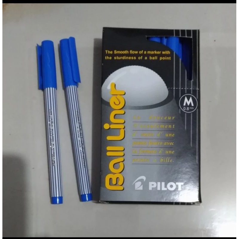 

Pulpen Ball Liner Medium Pilot Hitam / Biru 0,8mm