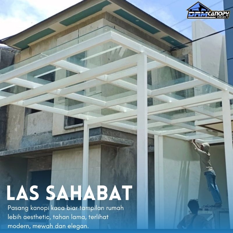 kanopi kaca tempered 8mm