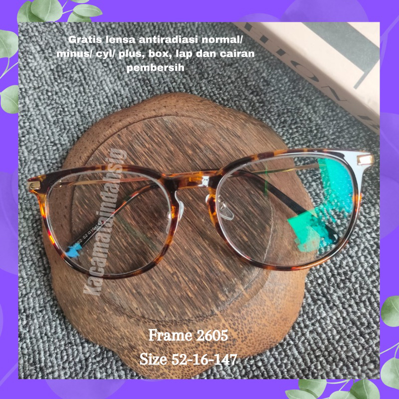 PAKET KACAMATA LENSA MINUS anti radiasi Frame pria wanita 2605