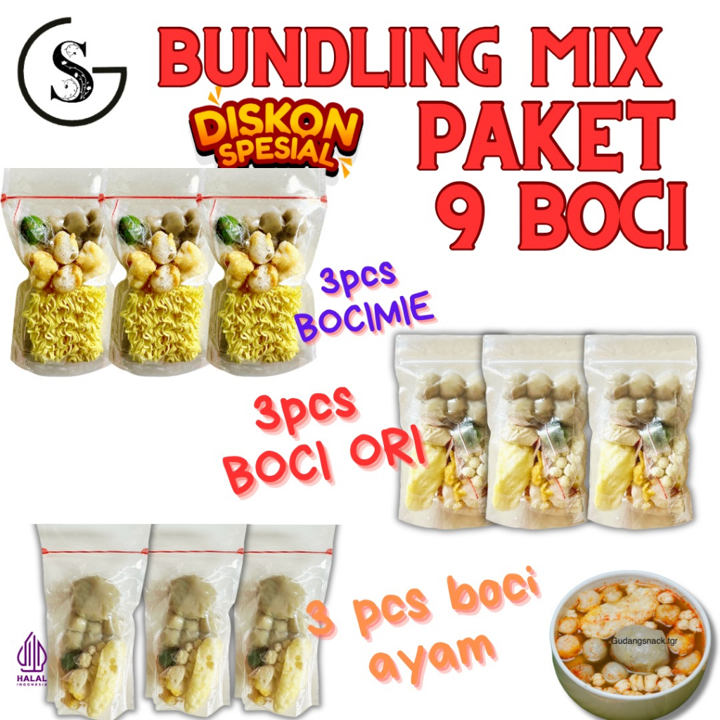 

BUNDLING MIX HEMAT [ 3pcs BOCI AYAM SUWIR, 3pcs BOCI MIE, 3pcs BOCI ORI] HOTPOT INSTAN KALDU AYAM