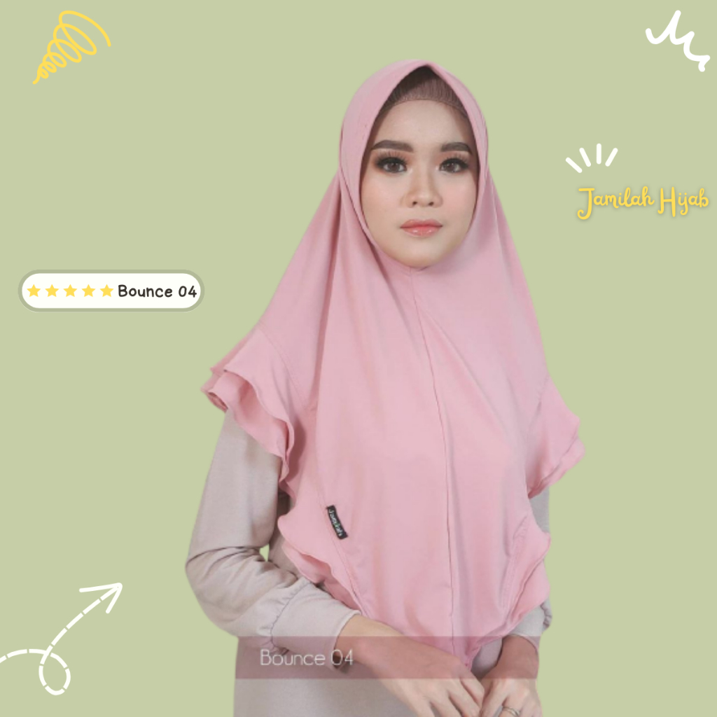 Bonce 04 Hijab Bergo Jilbab Instan Ori JAMILAH  BOUNCE 04 size L