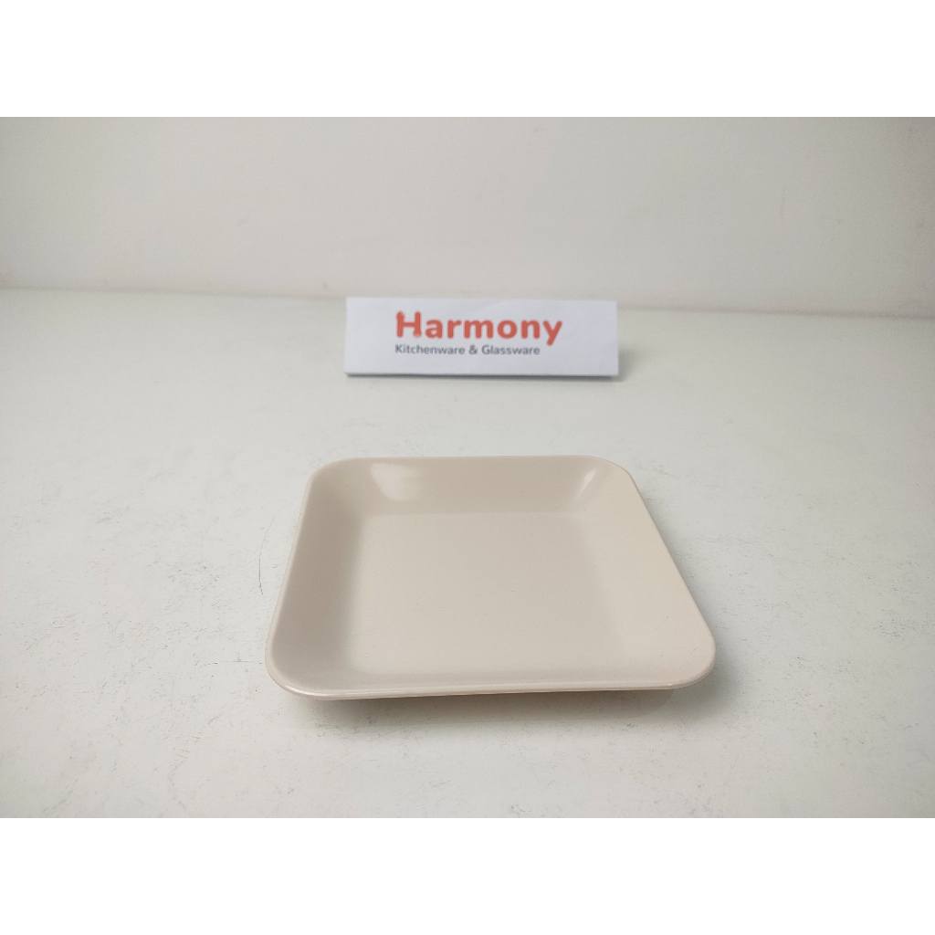 Vanda Piring Kotak 5,5" Brown Piring Kue Pudding Melamine Coklat Polos