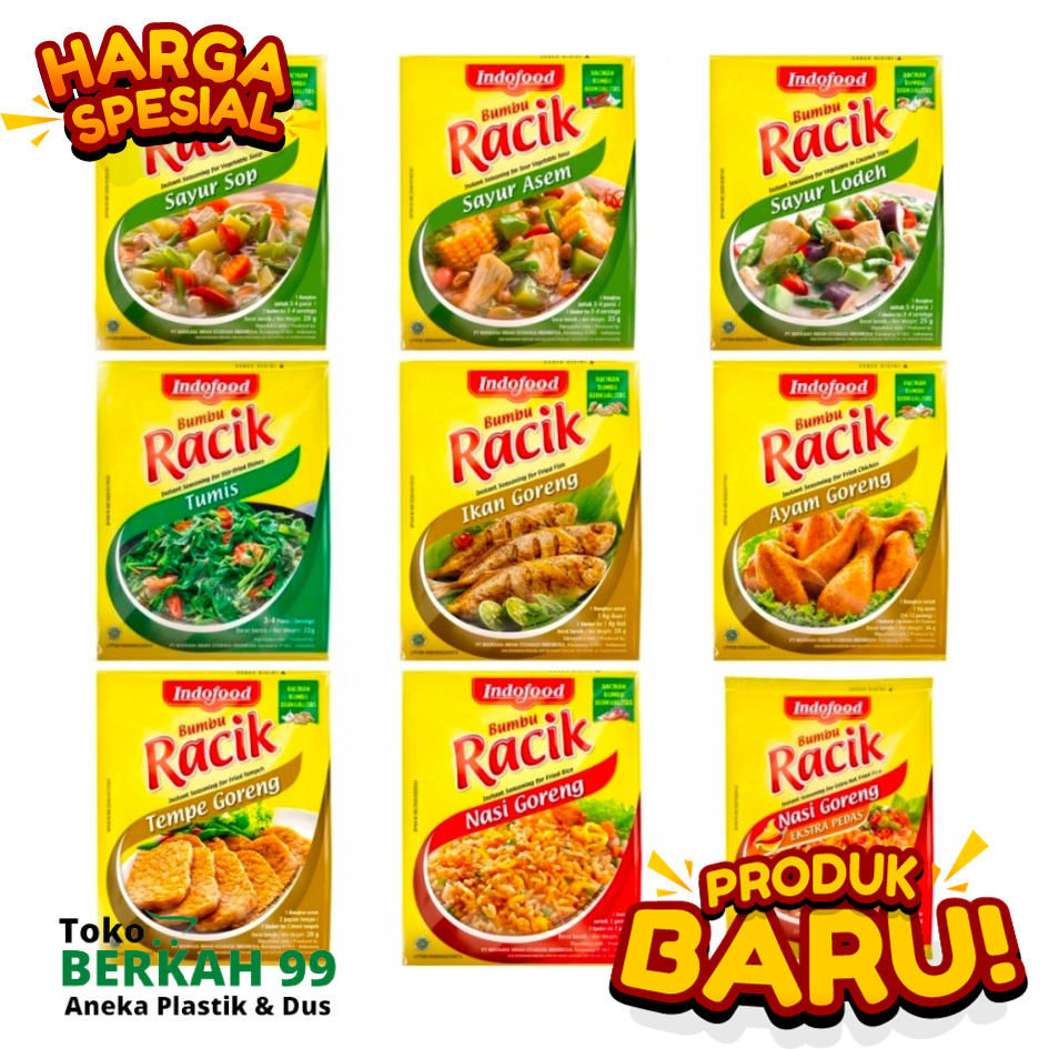 

RACIK indofood dan SASA PER SACHET bumbu kering instant bumbu rempah