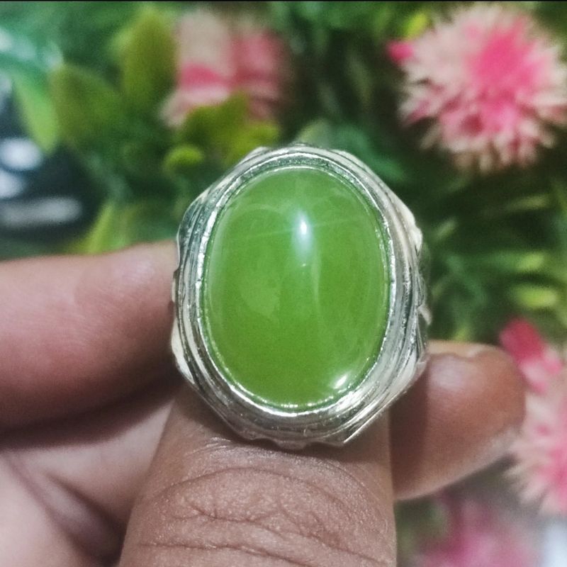 Cincin batu sungai Dareh Ring Alpaka Super