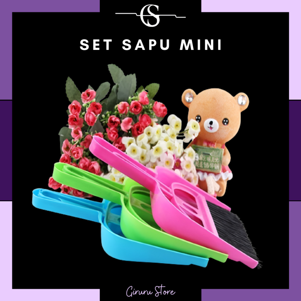 Sapu Pengki Mini Set / Sapu Mini set Serok Cikrak / SAPU MINI SET SAPU PLUS DUSTPAN PENGKI SERBAGUNA / Sapu Pengki Mini Set / SAPU MINI rumah tangga warna warni + PENGKI bagus high quality / Alat Sapu Dan Pengki Set Mini Atau Sapu MIni Pengki Set Lentur