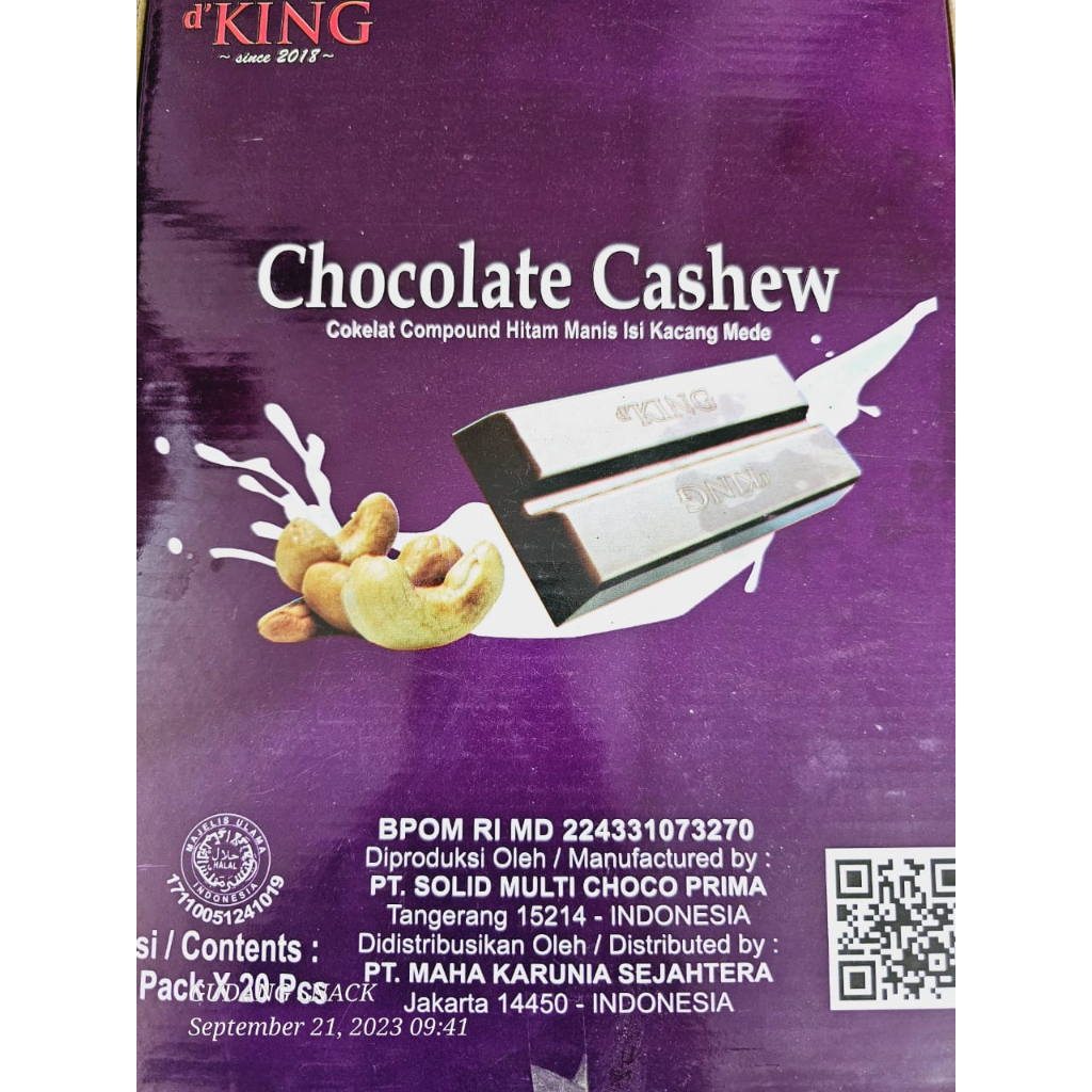 

COKLAT CASHEWDUS/CHOCOLATE CASHEW 1 KARTON