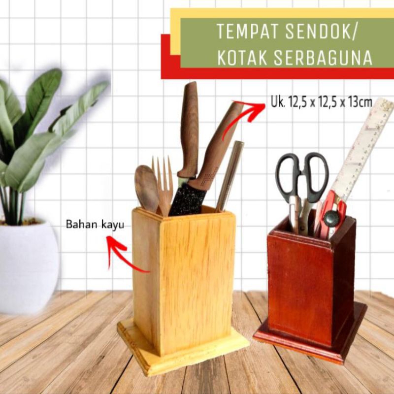 tempat sendok meja,tempat pensil,box kayu