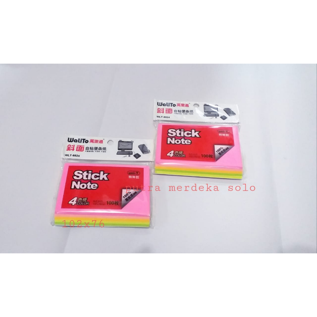

Pembatas Buku, Sticky Notes, Post It, Kertas Memo Walito 4 Warna