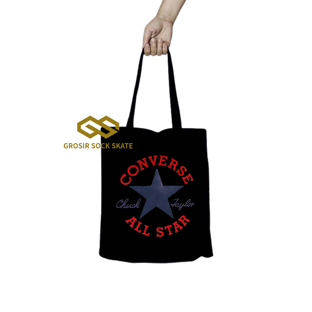 Totebag Kanvas CONVERSE / Tas Tote Music / Musik Band Bahan Tebal