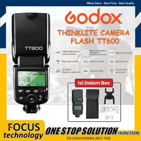 Flash Godox TT 600 For Canon-Nikon-Fujifilm-Olympus