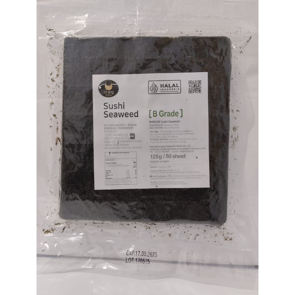 

Takaokaya Rumput Laut Sushi Jepang NORI MANJUN HALAL 50 Lembar