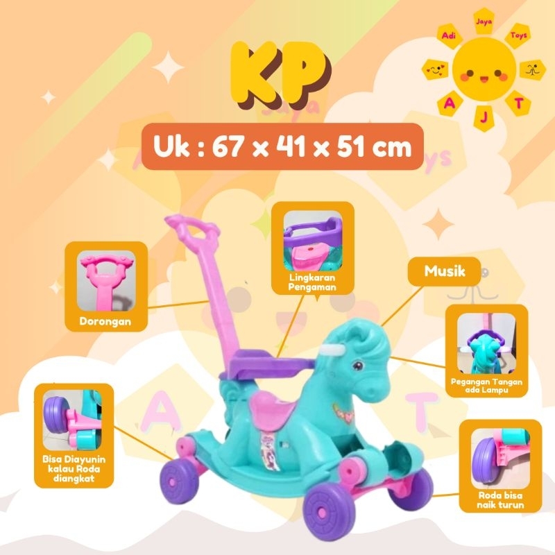 Mainan kuda kudaan tunggang - kuda jungkat jungkit - kuda dorong - mobil dorong - SHP KP582