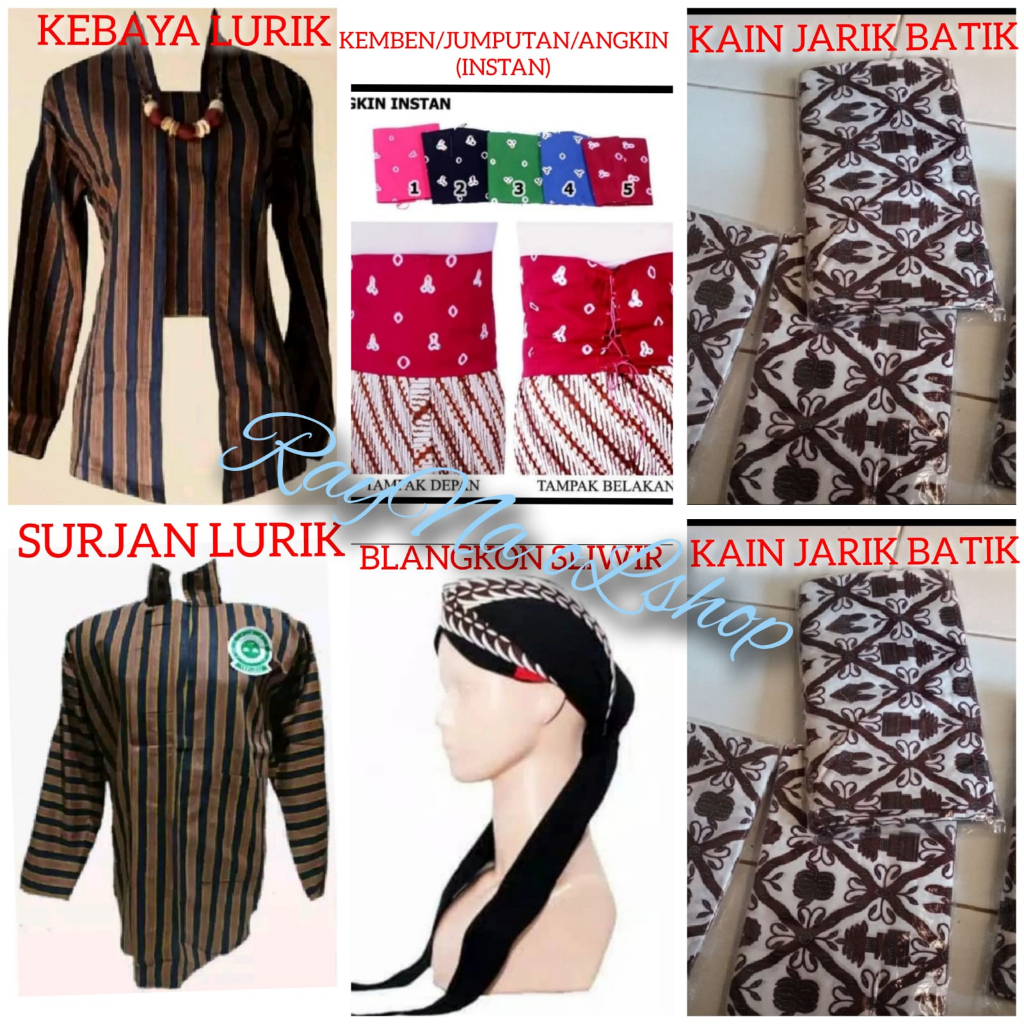 1 SET BAJU COUPLE LURIK TENUN MODERN KLASIK KHAS TRADISIONAL JAWA SOLO JOGJA (KEBAYA LURIK WANITA + 
