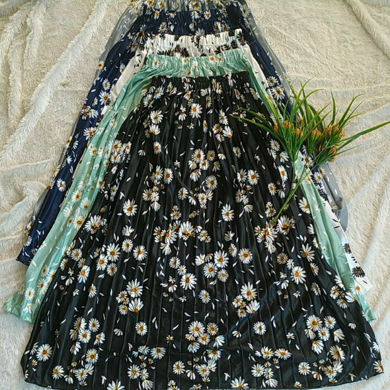 ROK MOTIF BUNGA MATAHARI // BAWAHAN WANITA // FASHION MUSLIM