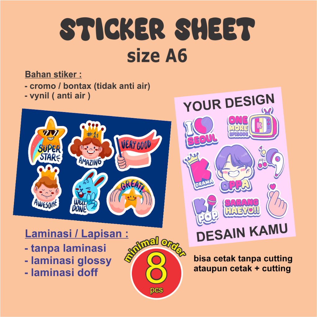 

stiker sheet stiker pack A6