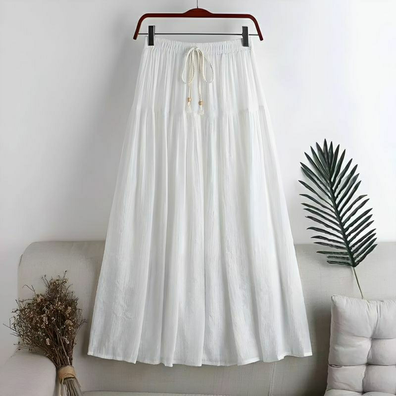 Skirt Linen Wanita Jumbo | Rok Wanita  Murah | Skirt Korea | Skirt Linen Polos fit Karet