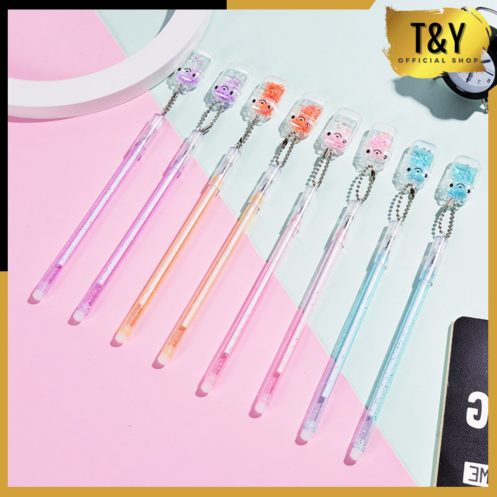 

T&Y Pulpen Gantungan Beruang Botol Inpods Glitter Lucu Imut Pena Gel Karakter Bear Pen Dapat Dihapus Pulpen Gel Karakter 0.5mm Perlengkapan Sekolah Erasable Gel Pen