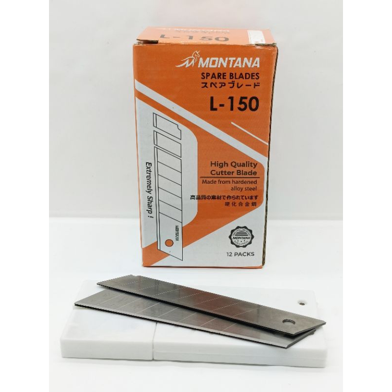 

MONTANA CUTTER BLADE REFILL ISI PISAU PEMOTONG L-150, 1 TUBE 5 PCS