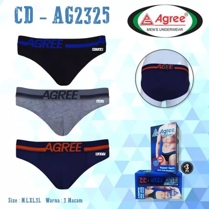 CD AGREE 2325 -Celana Dalam Pria Karet Luar - CD Cowok Isi 3pcs