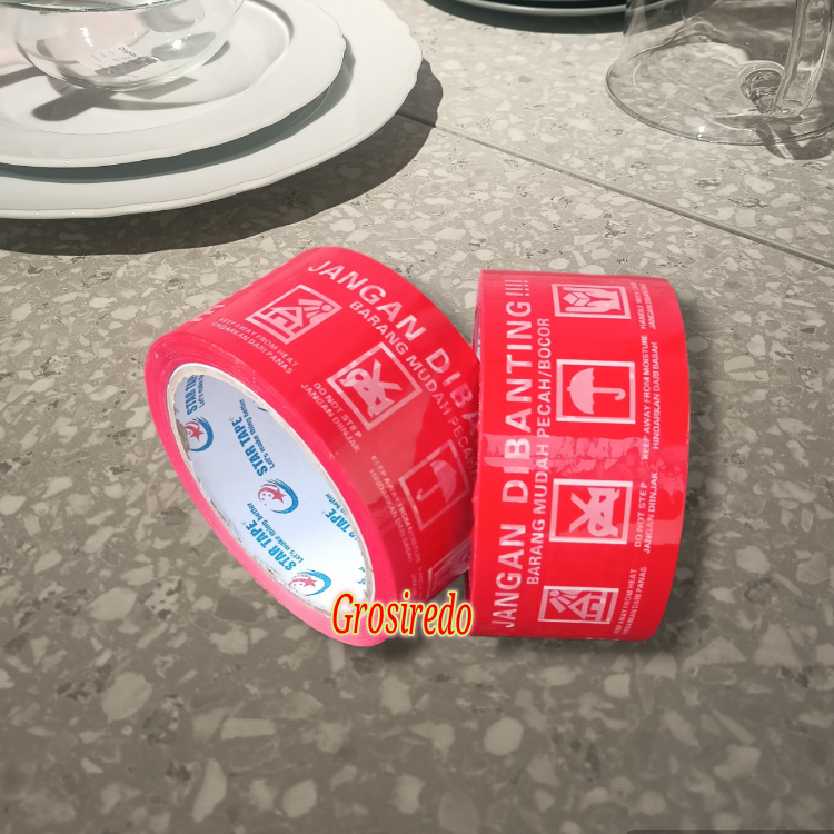 

Lakban Fragile Merah Startape 48mm x 72Yard Solatip Jangan diBanting