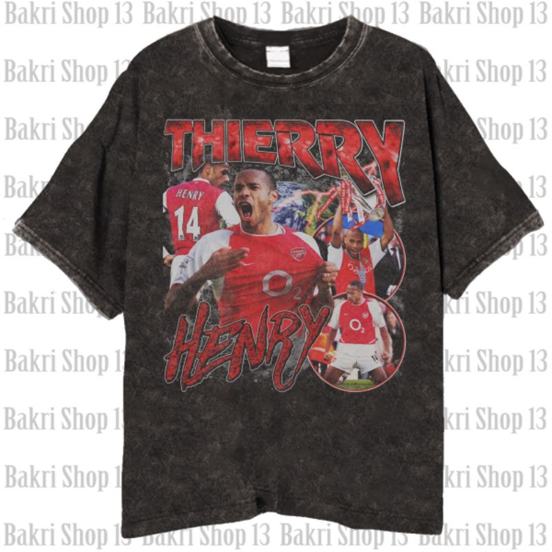 Arsenal Thierry HENRY T-shirt/Kaos Bola Vintage Thierry Henry Unisex
