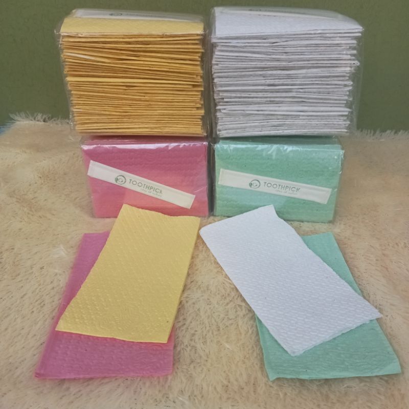 Satu Set isi 50pcs tisu prasmanan +tusuk gigi praktis//tisu hajatan