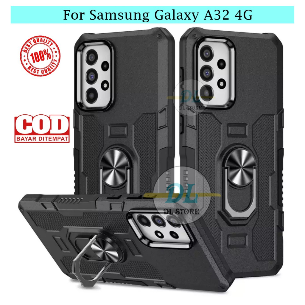 Casing Untuk Samsung Galaxy A32 4G Hard Case Ring Armor Robot Case Kickstand Hybrid/Ring Holder