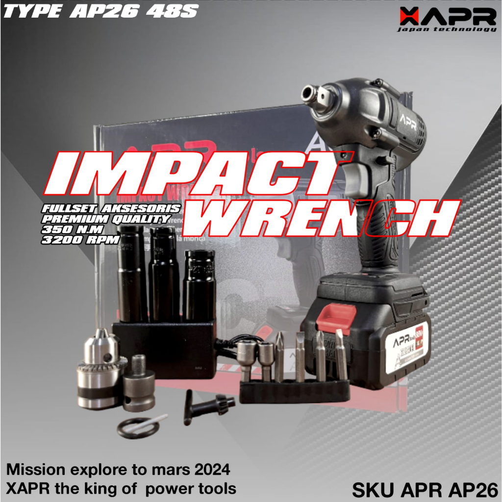 impact wrench APR JAPAN 88V standart AP26 350NM lebih powerfull mesin pembuka baut roda ban mobil mo