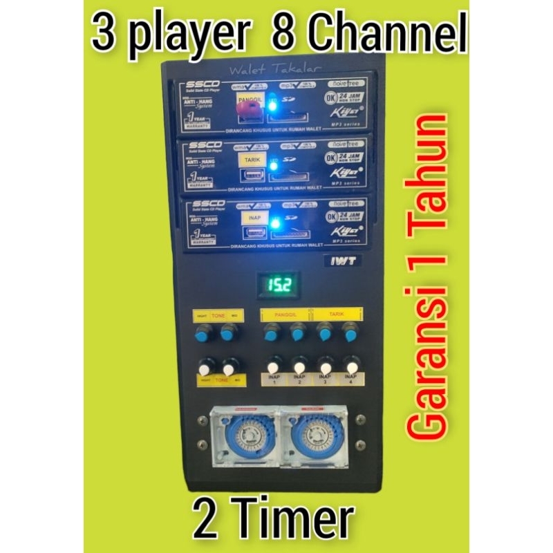 AMPLI WALET 3 PLAYER 8 CHANNEL 2 Timer/AMPLI RAKITAN