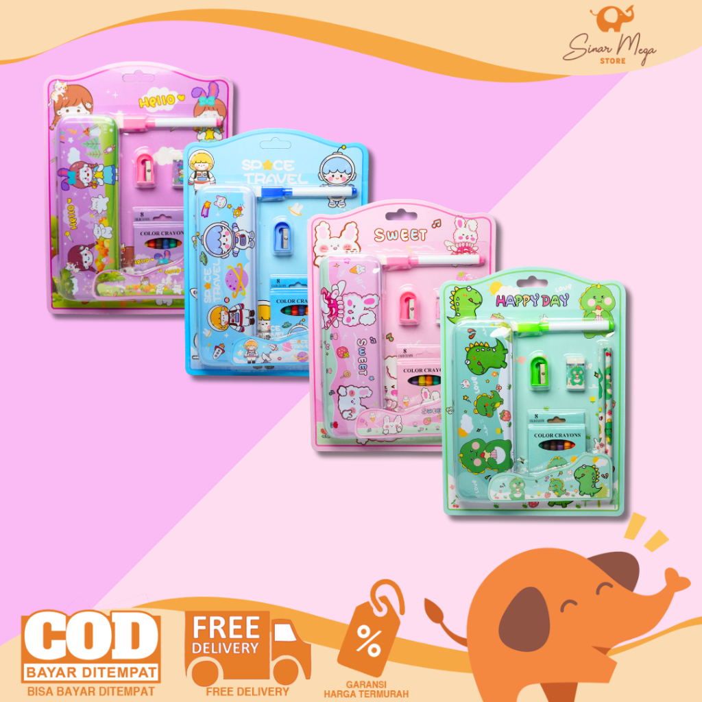 

Fancy Study Set 8898 / Paket Alat Tulis Lengkap Motif Gambar Karakter Lucu