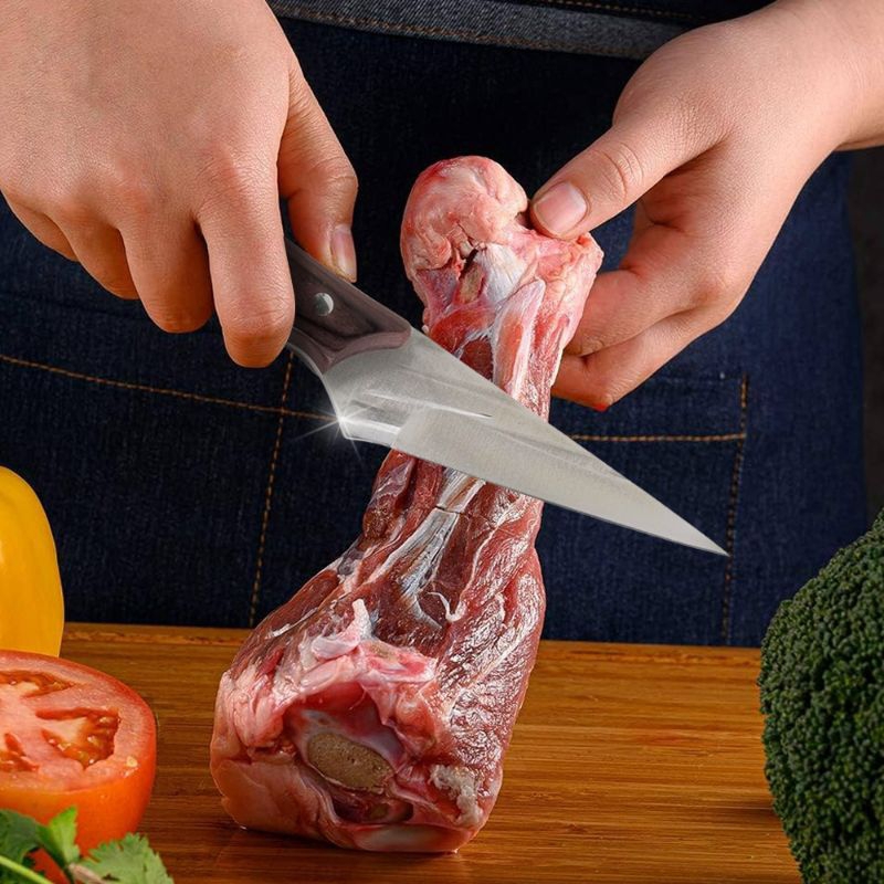 Pisau Dapur Jepang Asli Pemotong Daging Tulang Boning Knife 4CR13 with Holster-Pisau Jepang untuk me