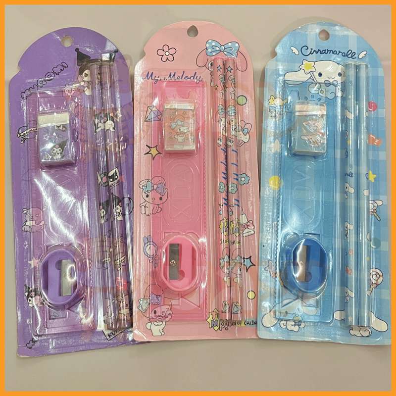 

YAY! ALAT TULIS SET PENSIL HB BATANG SET MOTIF KARAKTER ANAK SANRIO MELODY CINNAMORROL KUROMI