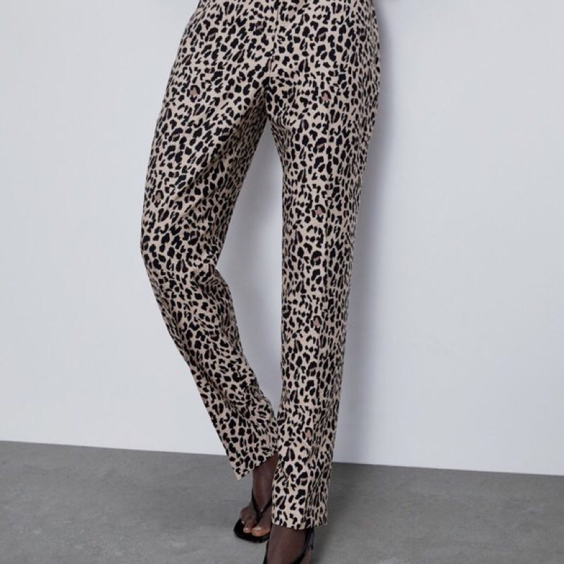 PRELOVED ZARA CELANA LEOPARD SATIN SILK MEWAH