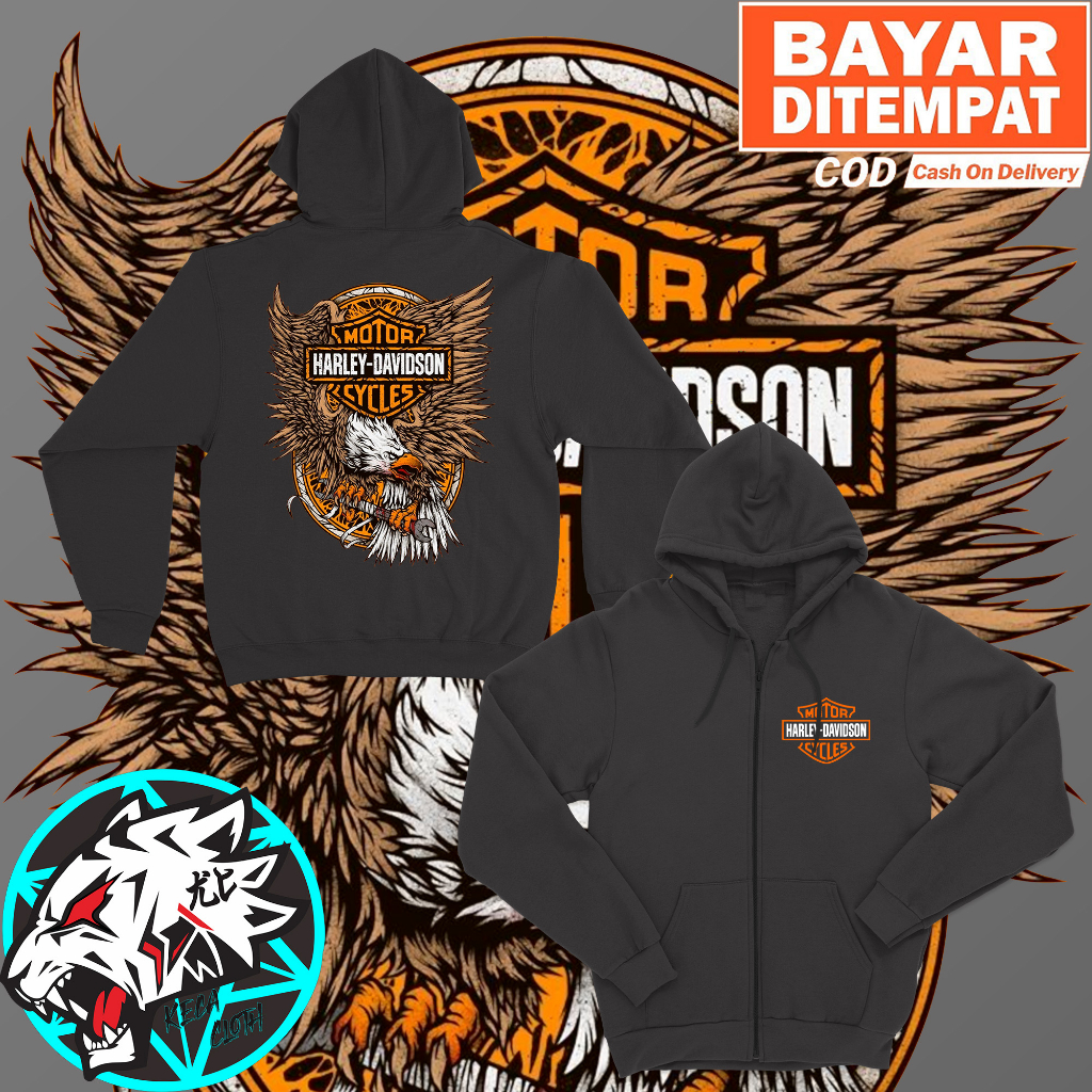 Jaket Zipper Harley Davidson Club Indonesia HDCI S M L XL